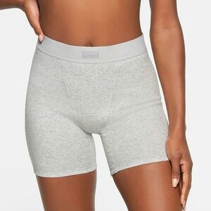 SKIMS Cotton Rib Boxer NWT - Small - Light Heather Grey